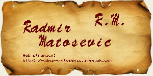 Radmir Matošević vizit kartica